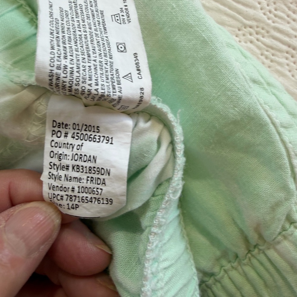 Bandolino Linen Pants white blue size 14P - Picture 9 of 16